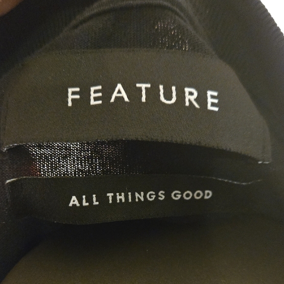 Feature Black Long Sleeve Shirt with Graphic Feature Text - Picture 2 of 4